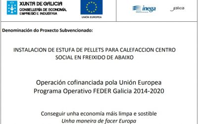Instalacion de estufa de pellets para calefaccion centro social en freixido de abaixo