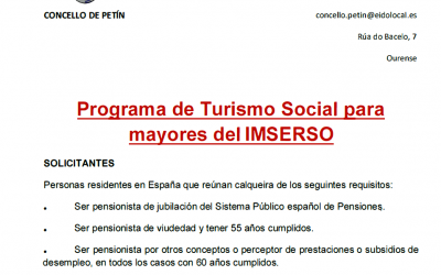 PROGRAMA DE TURISMO SOCIAL PARA MAYORES DEL IMSERSO