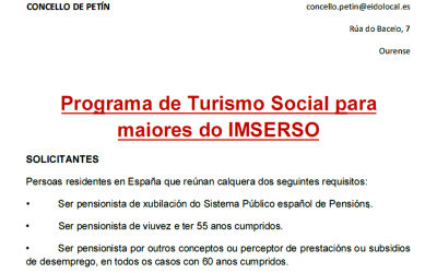 PROGRAMA DE TURISMO SOCIAL PARA MAIORES DO IMSERSO