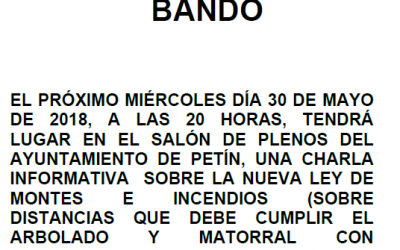 BANDO CHARLA INFORMATIVA NUEVA LEY DE MONTES E INCENDIOS