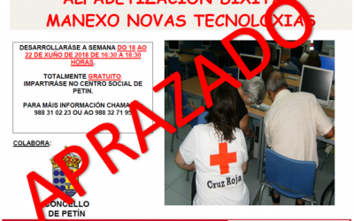 APRAZAMENTO CURSO ALFABETIZACIÓN DIXITAL. MANEXO NOVAS TECNOLOXÍAS