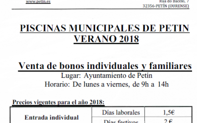 VENTA DE BONOS PISCINAS MUNICIPALES