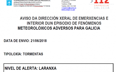 ALERTA LARANXA POR TORMENTAS