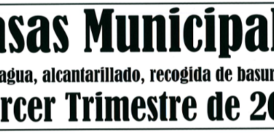 AVISO: TASAS MUNICIPALES TERCER TRIMESTRE DE 2018