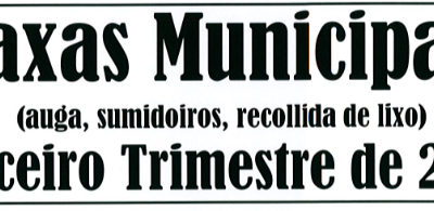 AVISO: TAXAS MUNICIPAIS TERCEIRO TRIMESTRE DE 2018
