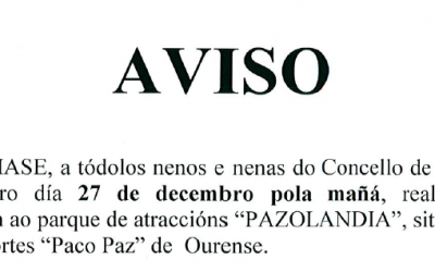 EXCURSIÓN A PAZOLANDIA 2018 DÍA 27 DE DECEMBRO DE 2018