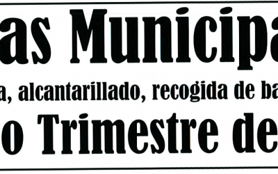 AVISO COBRO TASAS MUNICIPALES CUARTO TRIMESTRE DE 2018