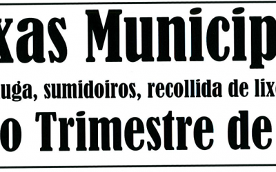 AVISO COBRAMENTO TAXAS MUNICIPAIS CUARTO TRIMESTRE 2018
