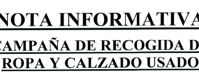 CAMPAÑA DE RECOGIDA DE ROPA Y CALZADO USADO