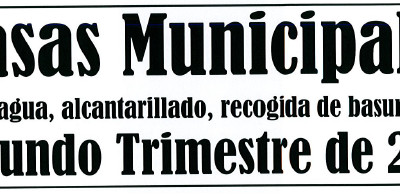AVISO COBRO TASAS MUNICIPALES SEGUNDO TRIMESTRE DE 2019