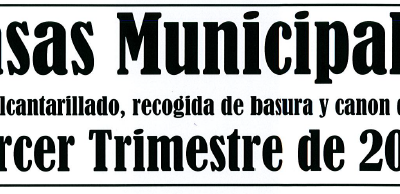 BANDO COBRO TASAS MUNICIPALES 3º TRIMESTRE DE 2019